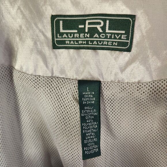 Lauren Ralph Lauren Active Sport Jacket Large Womens Silver Retro Designer Rave - Picture 8 of 12